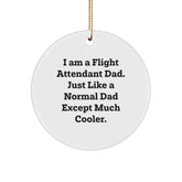 Flight Attendant Gifts, Funny Quote Circle Ornament, Gifts from Men to Flight Attendant Dad, Perfect Christmas Unique Gifts for Flight Attendant Family - Image 1
